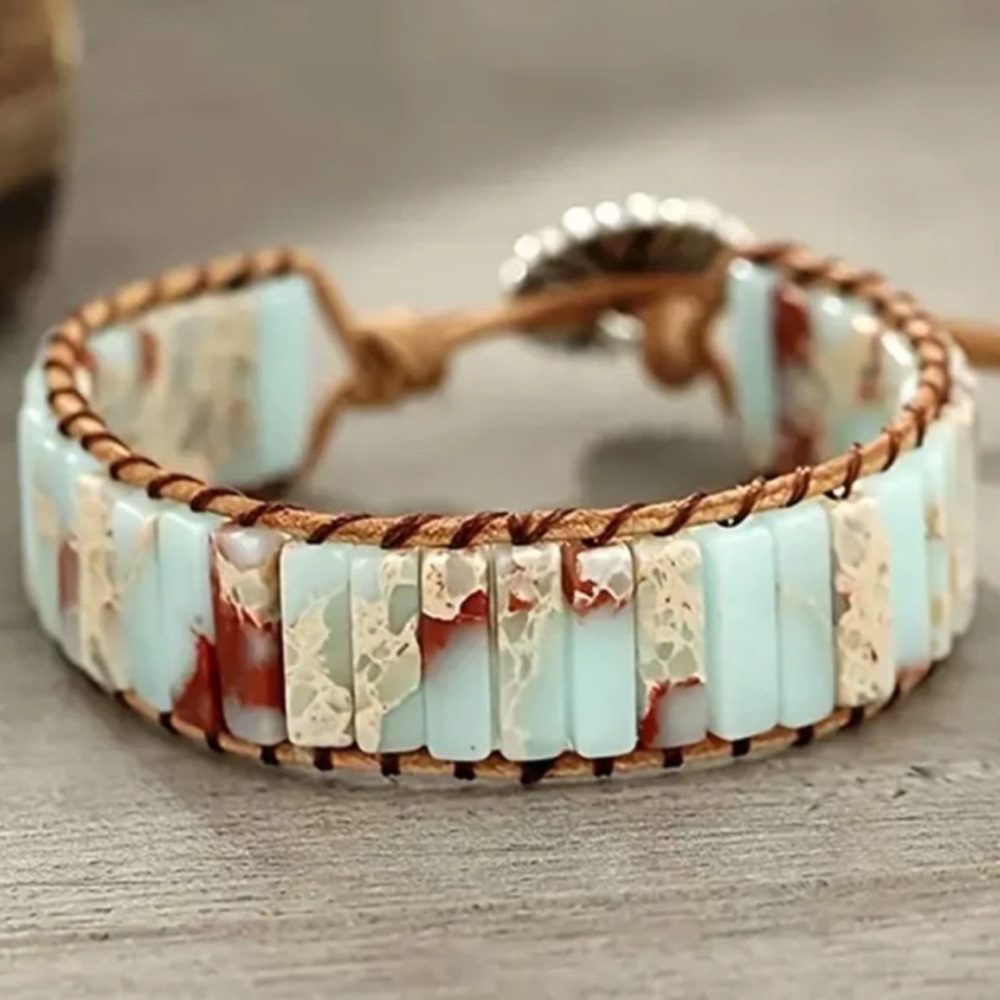 🕊️Boho Style Square Stone Beaded Multi-layer Braided Leather